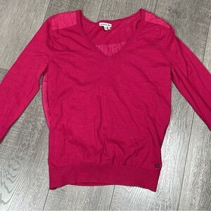 LACOSTE V Neck Sweater Size 42 US L Pink Cotton Cashmere blend
